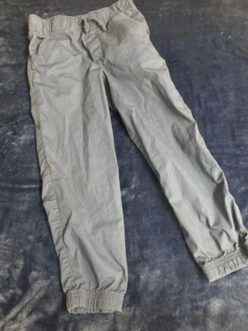Kids Navy Blue Elastic-Cuff Cargo Jogger Pants - Picture 1 of 4